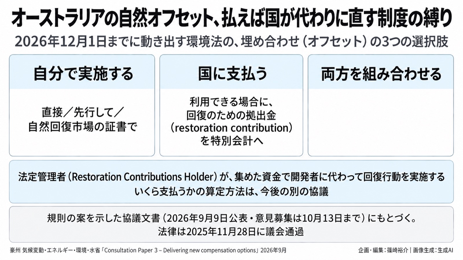 自然オフセット×誰が直すか/市場設計 図版1