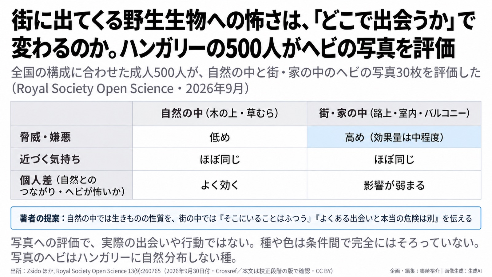 都市の野生生物×人の受け止め方 図版1